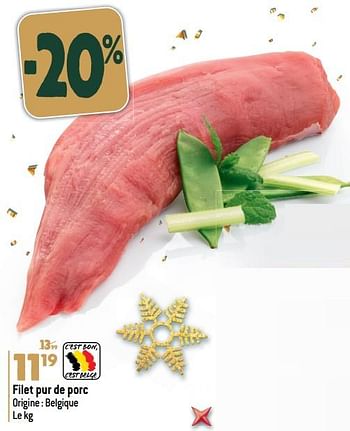 Promoties Filet pur de porc - Huismerk - Match - Geldig van 27/12/2023 tot 02/07/2024 bij Match