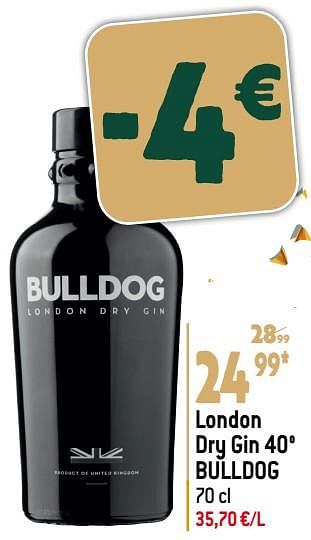 Promotions London dry gin 40° bulldog - Bulldog - Valide de 27/12/2023 à 02/07/2024 chez Smatch