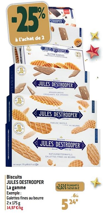 Promotions Biscuits jules destrooper - Jules Destrooper - Valide de 27/12/2023 à 02/07/2024 chez Match