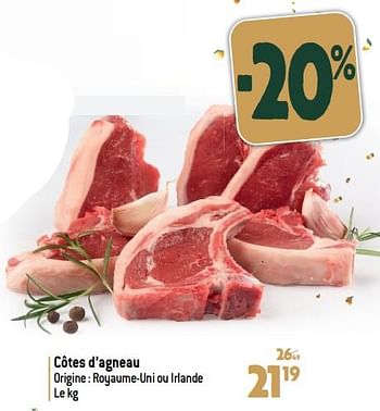 Promoties Côtes d’agneau - Huismerk - Match - Geldig van 27/12/2023 tot 02/07/2024 bij Match