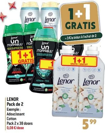 Promoties Lenor adoucissant cotton - Lenor - Geldig van 27/12/2023 tot 02/07/2024 bij Match