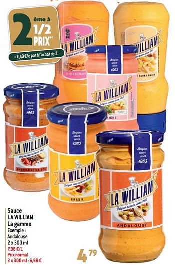 Promotions Sauce la william - La William - Valide de 27/12/2023 à 02/07/2024 chez Match