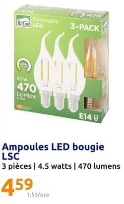 Promotions Ampoules led bougie lsc - LSC Smart Connect - Valide de 27/12/2023 à 02/01/2024 chez Action