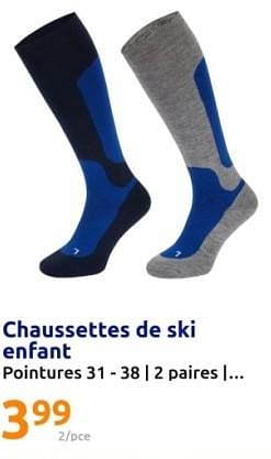 Promotions Chaussettes de ski enfant - Produit Maison - Action - Valide de 27/12/2023 à 02/01/2024 chez Action