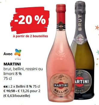 Promotions Martini bellini - Martini - Valide de 07/12/2023 à 03/01/2024 chez Spar (Colruytgroup)
