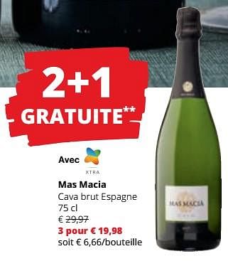 Promotions Mas macia cava brut espagne - Mousseux - Valide de 07/12/2023 à 03/01/2024 chez Spar (Colruytgroup)