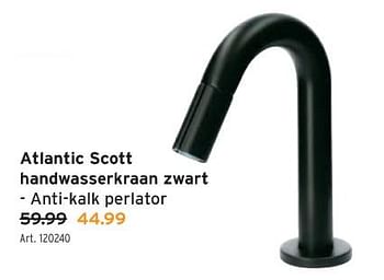 Promoties Altantic scott handwasserkraan zwart - Atlantic - Geldig van 20/12/2023 tot 02/01/2024 bij Gamma