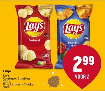 Promoties Chips lay’s natuur - Lay's - Geldig van 28/12/2023 tot 03/01/2024 bij Delhaize