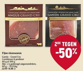 Promoties Gedroogd angusrundvlees - Ganda - Geldig van 28/12/2023 tot 03/01/2024 bij Delhaize