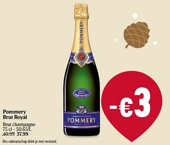 Promoties Pommery brut royal brut champagne - Champagne - Geldig van 28/12/2023 tot 03/01/2024 bij Delhaize