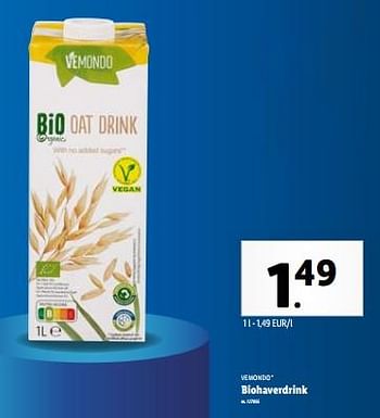 Promoties Biohaverdrink - Vemondo - Geldig van 03/01/2024 tot 09/01/2024 bij Lidl