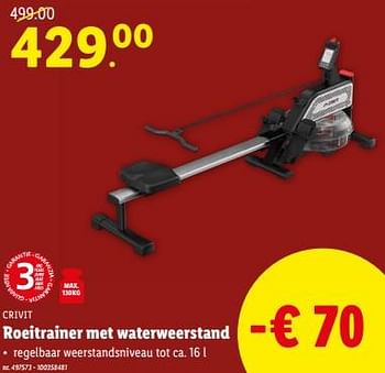 Promoties Crivit roeitrainer met waterweerstand - Crivit - Geldig van 03/01/2024 tot 09/01/2024 bij Lidl