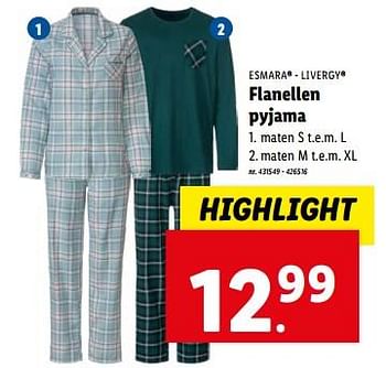 Promoties Flanellen pyjama - Huismerk - Lidl - Geldig van 03/01/2024 tot 09/01/2024 bij Lidl