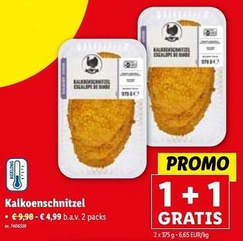 Promoties Kalkoenschnitzel - Huismerk - Lidl - Geldig van 03/01/2024 tot 09/01/2024 bij Lidl