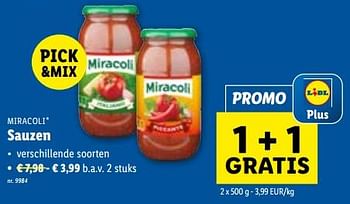 Promoties Sauzen - Miracoli - Geldig van 03/01/2024 tot 09/01/2024 bij Lidl