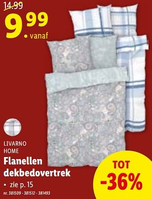 Promoties Flanellen dekbedovertrek - Livarno - Geldig van 03/01/2024 tot 09/01/2024 bij Lidl