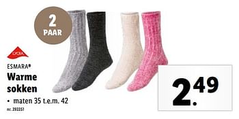 Promoties Warme sokken - Esmara - Geldig van 03/01/2024 tot 09/01/2024 bij Lidl