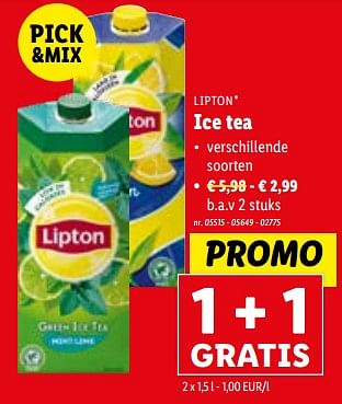 Promoties Ice tea - Lipton - Geldig van 03/01/2024 tot 09/01/2024 bij Lidl
