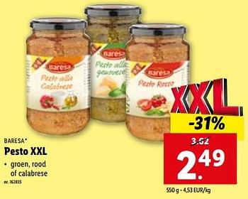 Promoties Pesto xxl - Baresa - Geldig van 03/01/2024 tot 09/01/2024 bij Lidl