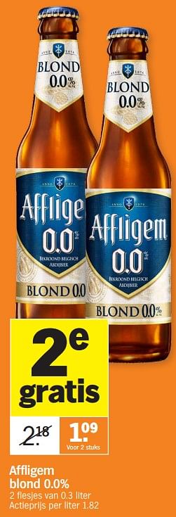 Promoties Affligem blond 0.0% - Affligem - Geldig van 02/01/2024 tot 07/01/2024 bij Albert Heijn