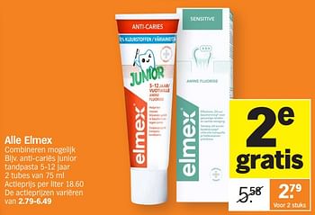 Promoties Anti-cariës junior tandpasta - Elmex - Geldig van 02/01/2024 tot 07/01/2024 bij Albert Heijn