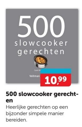Promoties 500 slowcooker gerechten - Huismerk - Boekenvoordeel - Geldig van 30/12/2023 tot 07/01/2024 bij BoekenVoordeel