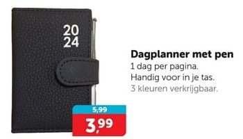 Promoties Dagplanner met pen - Huismerk - Boekenvoordeel - Geldig van 30/12/2023 tot 07/01/2024 bij BoekenVoordeel