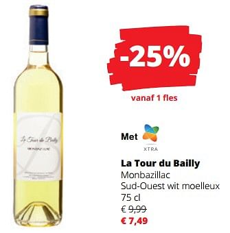 Promoties La tour du bailly monbazillac sud-ouest wit moelleux - Witte wijnen - Geldig van 14/12/2023 tot 03/01/2024 bij Spar (Colruytgroup)