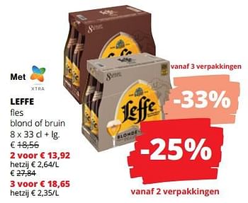 Promoties Leffe fles blond of bruin - Leffe - Geldig van 14/12/2023 tot 03/01/2024 bij Spar (Colruytgroup)