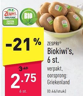Promoties Biokiwi`s - Zespri - Geldig van 02/01/2024 tot 06/01/2024 bij Aldi
