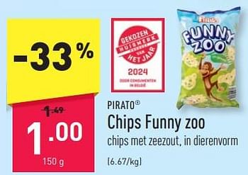 Promoties Chips funny zoo - Pirato - Geldig van 02/01/2024 tot 06/01/2024 bij Aldi