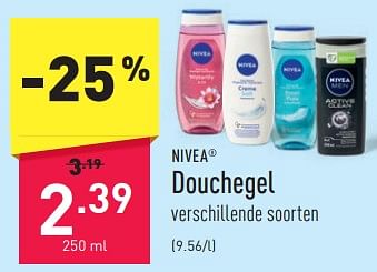 Promoties Douchegel - Nivea - Geldig van 02/01/2024 tot 06/01/2024 bij Aldi