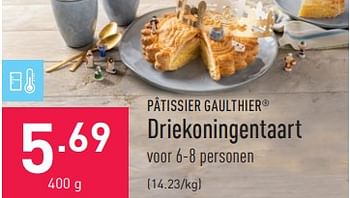 Promoties Driekoningentaart - Patissier Gaulthier - Geldig van 02/01/2024 tot 06/01/2024 bij Aldi