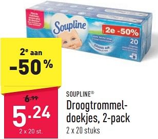 Promoties Droogtrommel- doekjes - Soupline - Geldig van 03/01/2024 tot 06/01/2024 bij Aldi