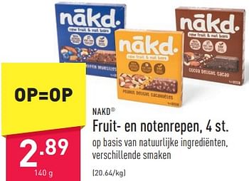 Promoties Fruit- en notenrepen - Nákd - Geldig van 05/01/2024 tot 06/01/2024 bij Aldi