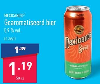 Promoties Gearomatiseerd bier - Mexicanos - Geldig van 02/01/2024 tot 06/01/2024 bij Aldi