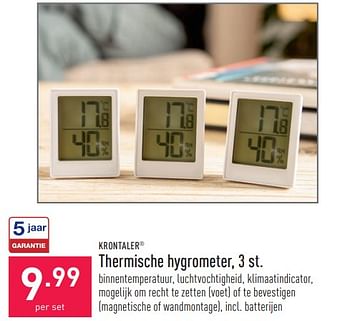 Promoties Krontaler thermische hygrometer - Krontaler - Geldig van 06/01/2024 tot 06/01/2024 bij Aldi