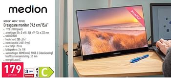 Promoties Medion akoya s51503 draagbare monitor 39,6cm-15,6`` - Medion - Geldig van 06/01/2024 tot 06/01/2024 bij Aldi