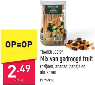 Promoties Mix van gedroogd fruit - TRADER JOE’S - Geldig van 05/01/2024 tot 06/01/2024 bij Aldi