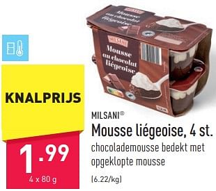 Promoties Mousse liégeoise - Milsani - Geldig van 05/01/2024 tot 06/01/2024 bij Aldi