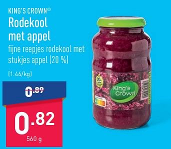 Promoties Rodekool met appel - King's Crown - Geldig van 02/01/2024 tot 06/01/2024 bij Aldi