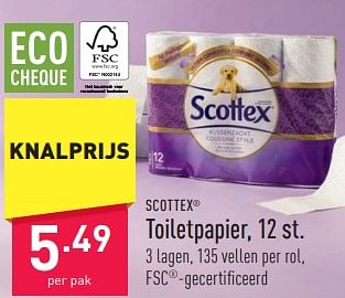 Promoties Toiletpapier - Scottex - Geldig van 05/01/2024 tot 06/01/2024 bij Aldi
