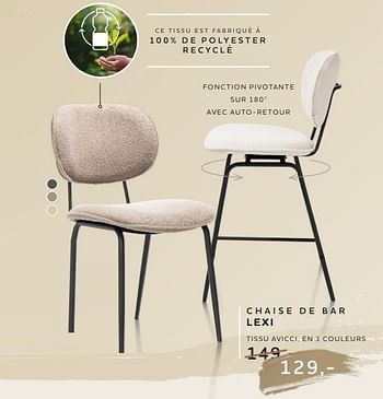 Promotions Chaise de bar lexi - Produit Maison - Xooon - Valide de 21/12/2023 à 10/01/2024 chez Xooon