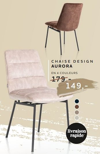Promotions Chaise design aurora - Produit Maison - Xooon - Valide de 21/12/2023 à 10/01/2024 chez Xooon
