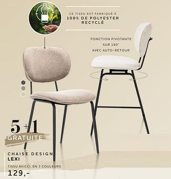 Promotions Chaise design lexi - Produit Maison - Xooon - Valide de 21/12/2023 à 10/01/2024 chez Xooon