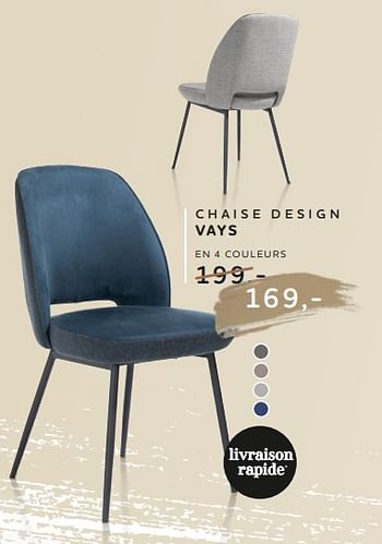 Promotions Chaise design vays - Produit Maison - Xooon - Valide de 21/12/2023 à 10/01/2024 chez Xooon