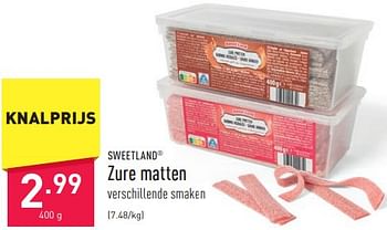 Promoties Zure matten - Sweetland - Geldig van 05/01/2024 tot 06/01/2024 bij Aldi