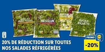Promotions 20% de réduction sur toutes nos salades réfrigérées - Produit maison - Lidl - Valide de 03/01/2024 à 09/01/2024 chez Lidl