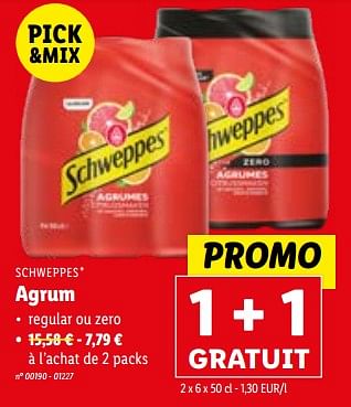 Promotions Agrum - Schweppes - Valide de 03/01/2024 à 09/01/2024 chez Lidl