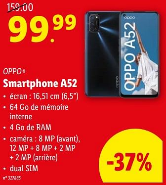 Promotions Oppo smartphone a52 - Oppo - Valide de 03/01/2024 à 09/01/2024 chez Lidl